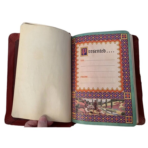Vntg 1946 Holy Bible 500th Anniversary The Good Shepherd Edition Red Leinweber - Picture 16 of 16